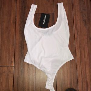White Ribbed Bodysuit